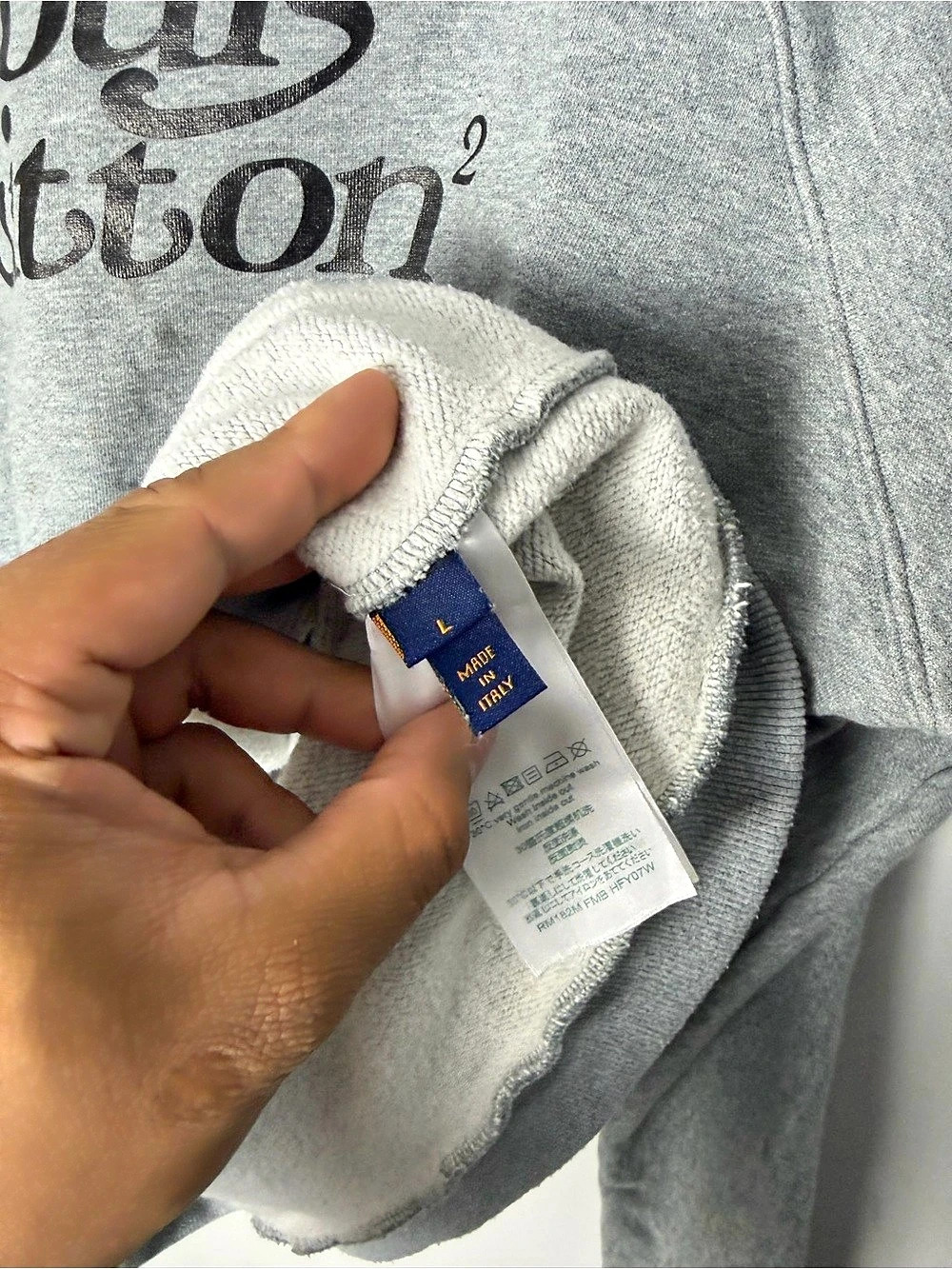 Louis Vuitton x Nigo Squared LV Sweatshirt Gray Medium - Picture 7 of 10